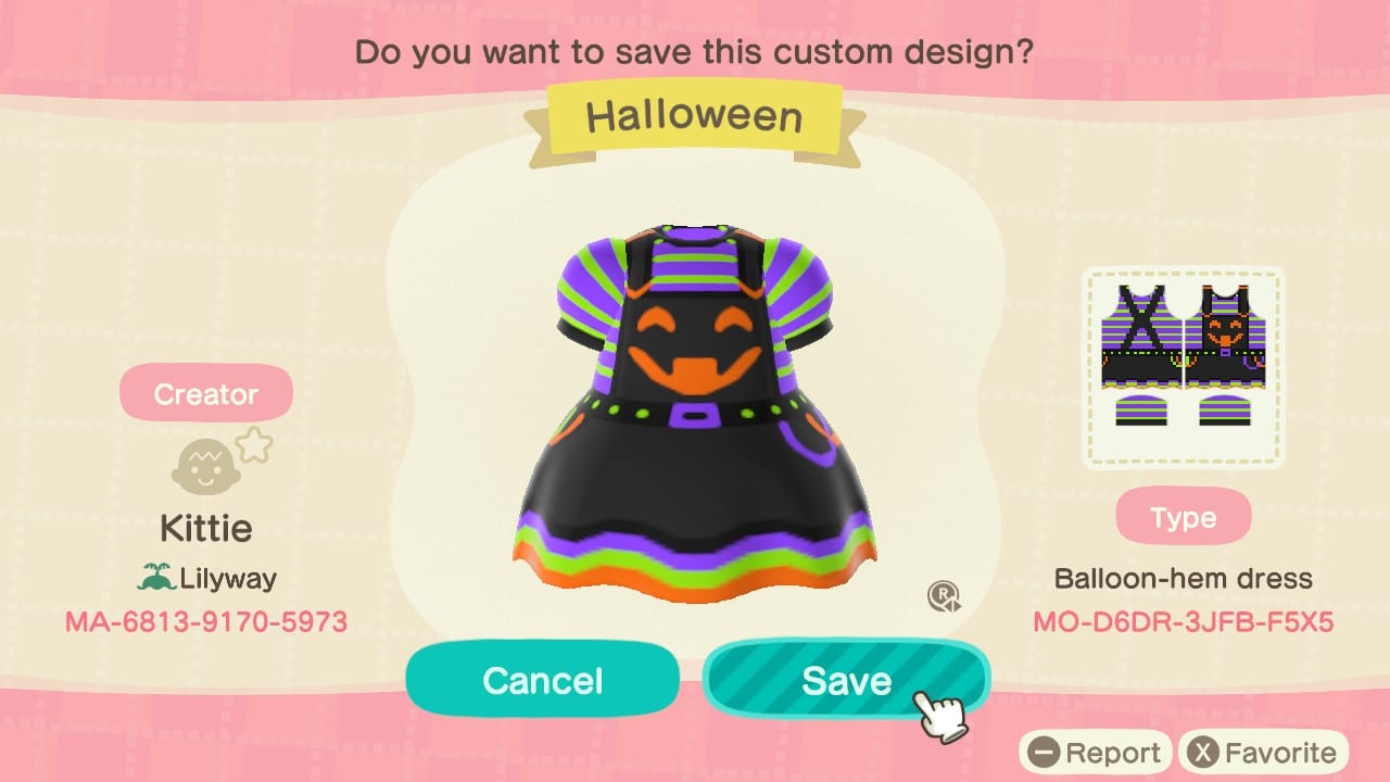 Greatest Animal Crossing Outfits Good for Halloween 9 Jack-o-Lantern Dress