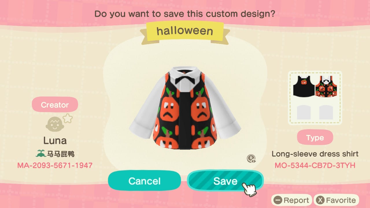 Greatest Animal Crossing Outfits Good for Halloween 11 Pumpkin Vest