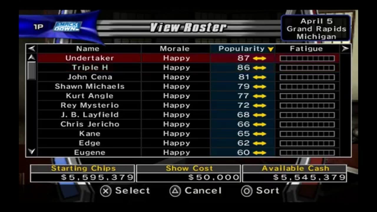 Smackdown vs Raw GM Mode, WWE 2K