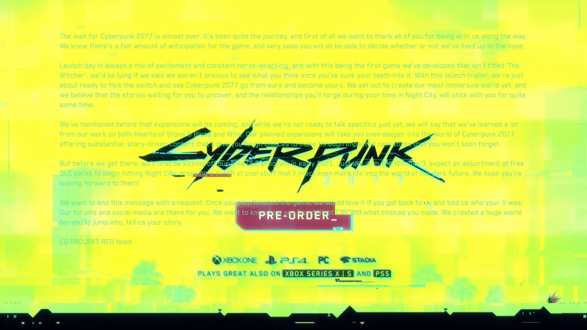 Cyberpunk 2077 Teases Free DLC & “Substantial, Story-Pushed Expansions” With Secret Message in Trailer 1 Cyberpunk 2077 Teases Free DLC & “Substantial, Story-Pushed Expansions” With Secret Message in Trailer 1