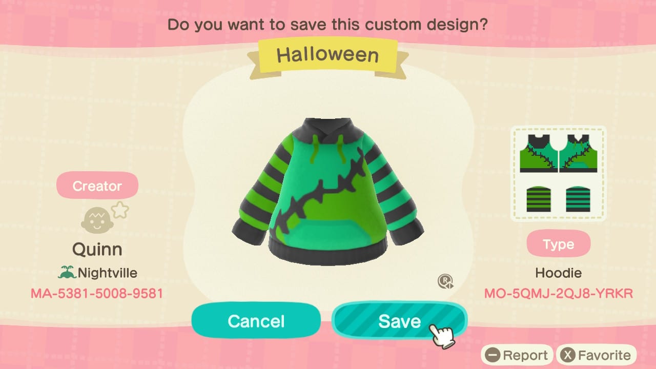 Greatest Animal Crossing Outfits Good for Halloween 10 Frankenstein Hoodie