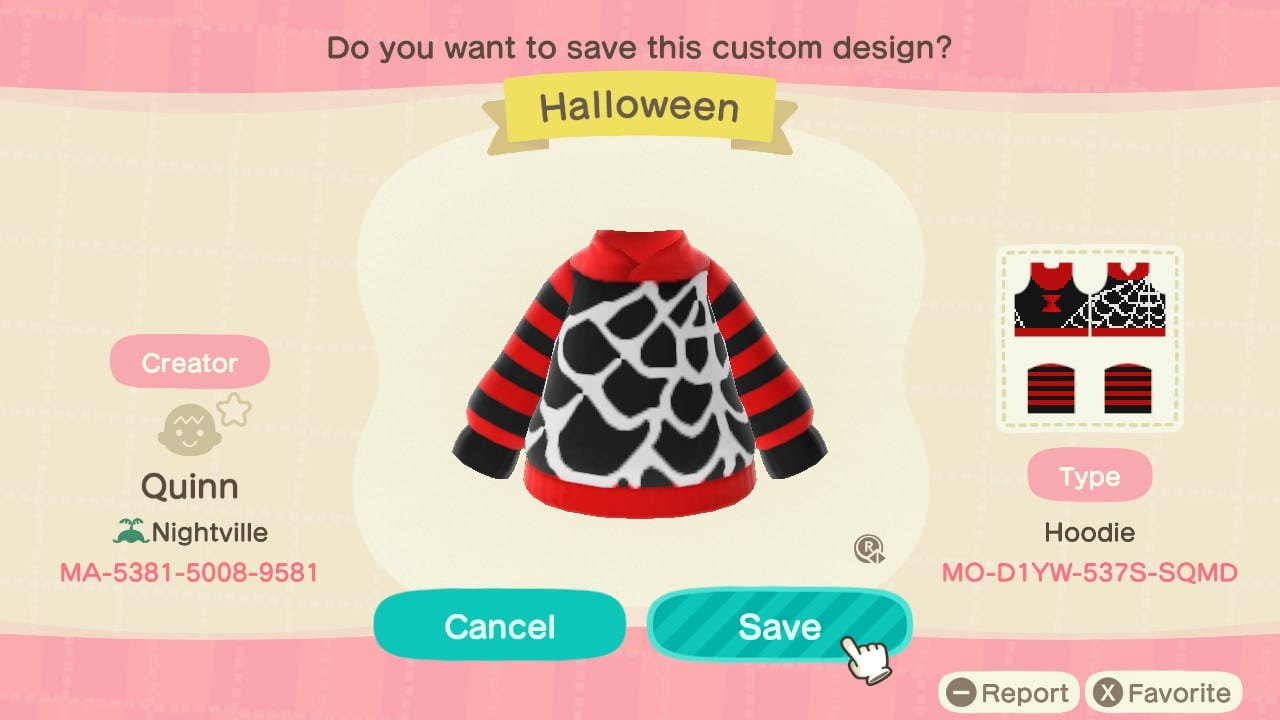 Greatest Animal Crossing Outfits Good for Halloween 8 Spider Web Hoodie