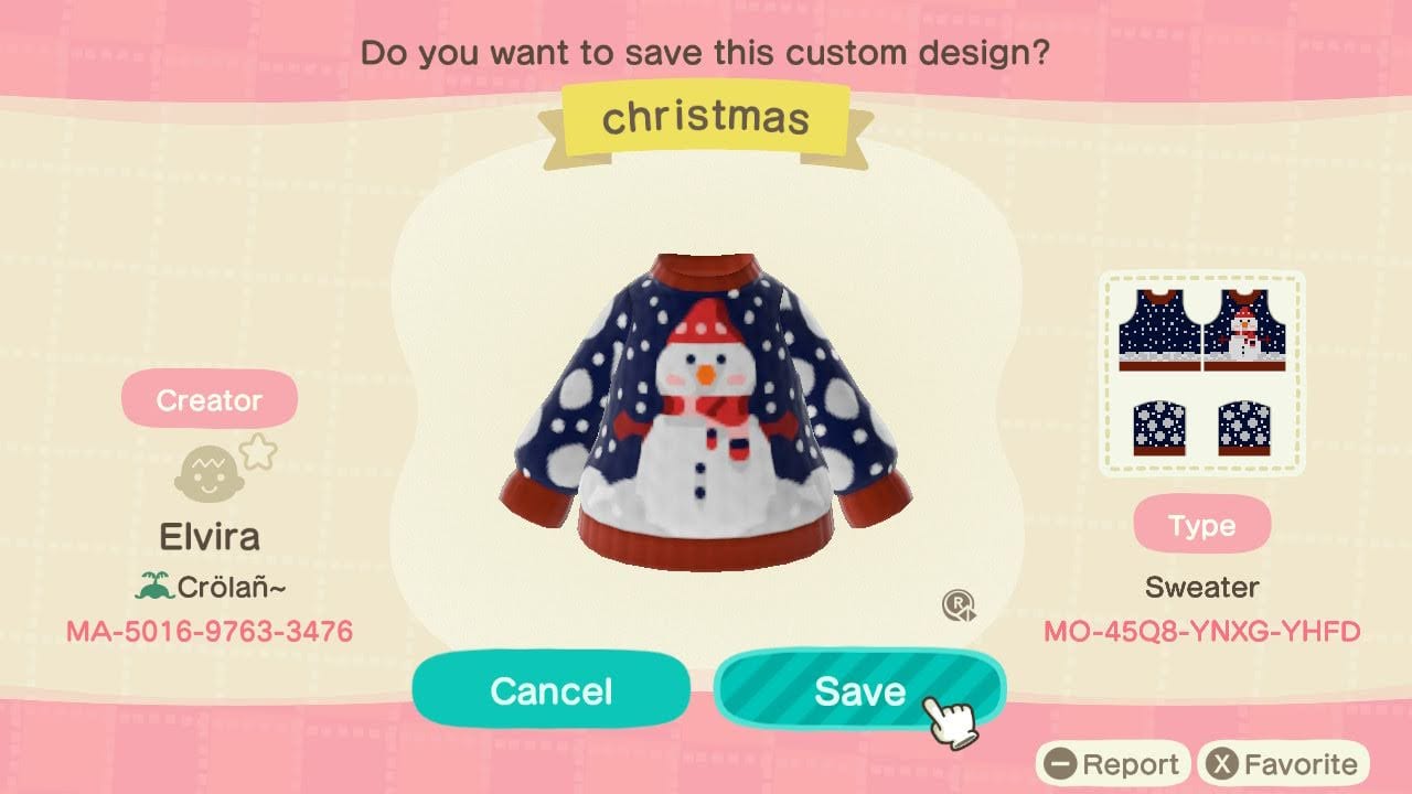 Greatest Christmas Sweaters in Animal Crossing: New Horizons to Flaunt Through the Holidays 3 Snowman Sweater
