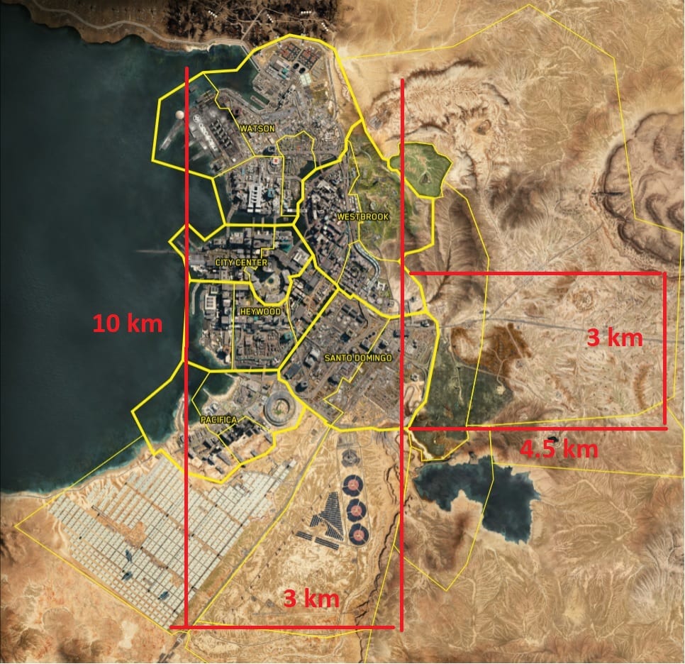 Right here’s How Huge Cyberpunk 2077’s Map Is (Measured) 1 Here’s How Big Cyberpunk 2077's Map Is (Measured)